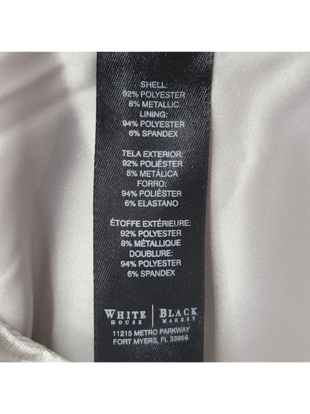 White House Black Market Women's Sleeveless Silver Jacquard Dress Size 4P - Picture 11 of 12